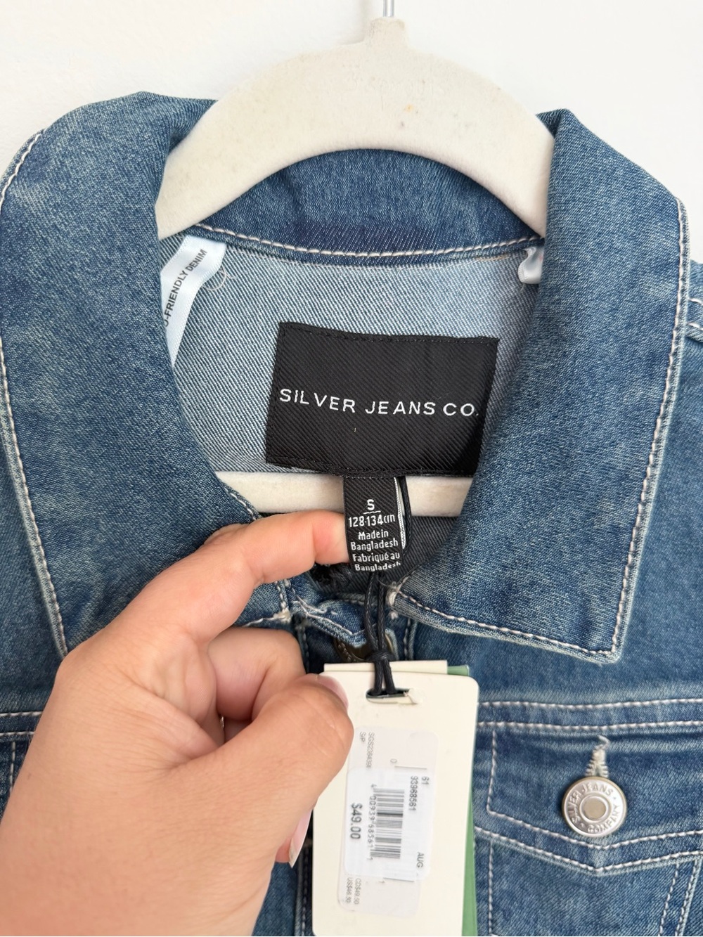Silver Jeans Co. Sleeveless Button-Front Kids Denim Dress (Size 128-134cm) - Picture 3 of 3